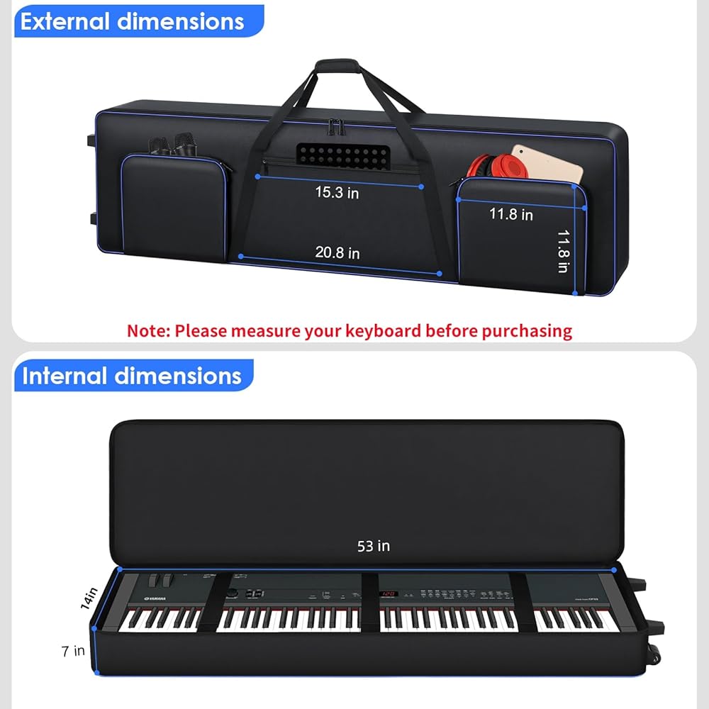 Amazon.co.jp: Cxinesbag 88キーキーボードケース ホイール付き